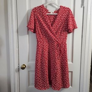 Women's dress, red print, large